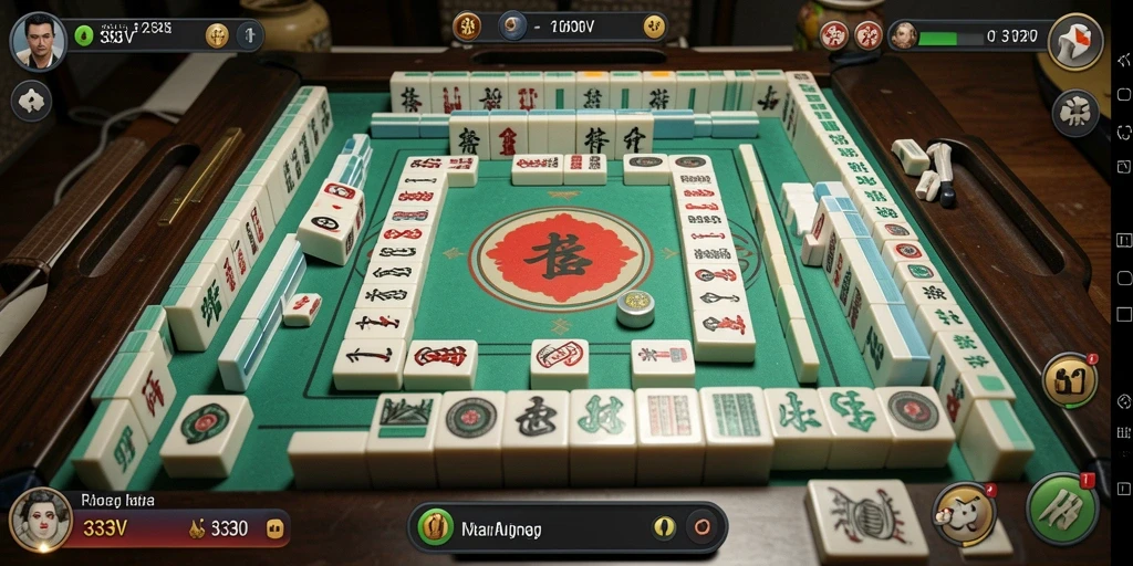 Screenshot permainan 333V menunjukkan sesi bermain Mahjong yang seru.