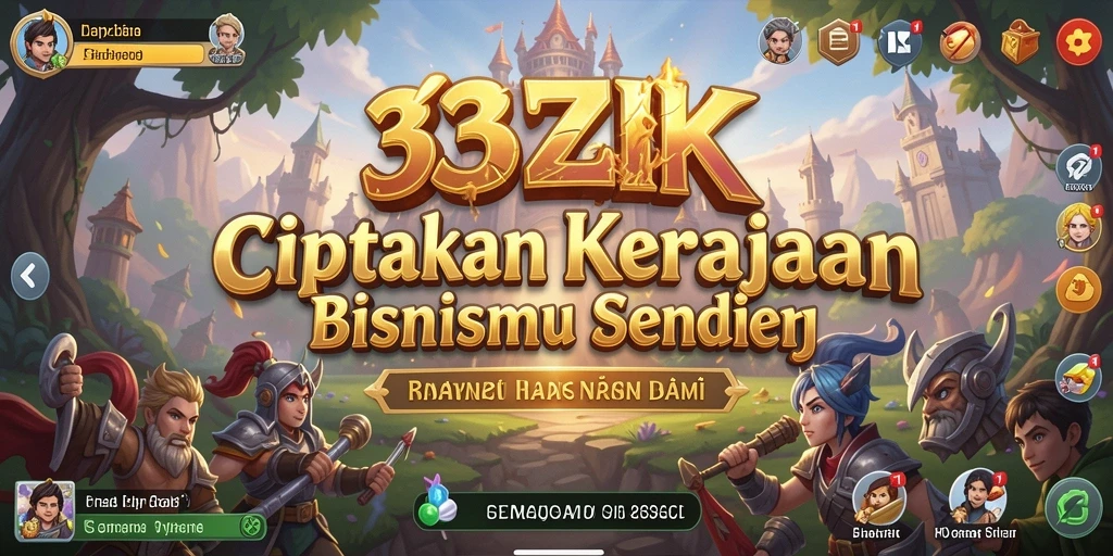 Screenshot gameplay <strong>33ZK</strong> yang menunjukkan kemajuan bisnis yang sukses.