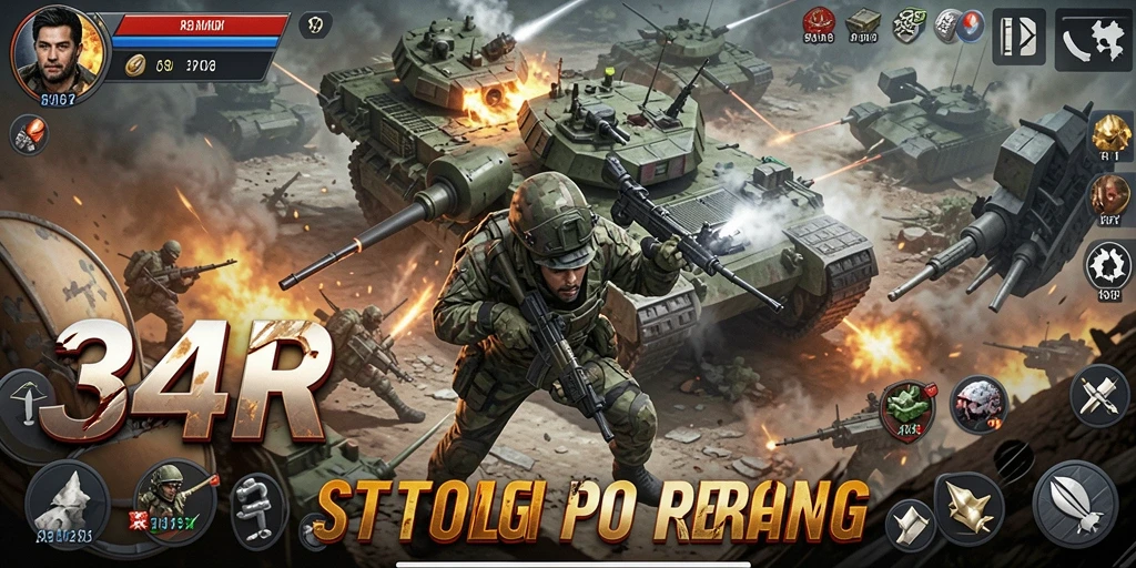 Screenshots menampilkan pertempuran epik dalam game SLG.