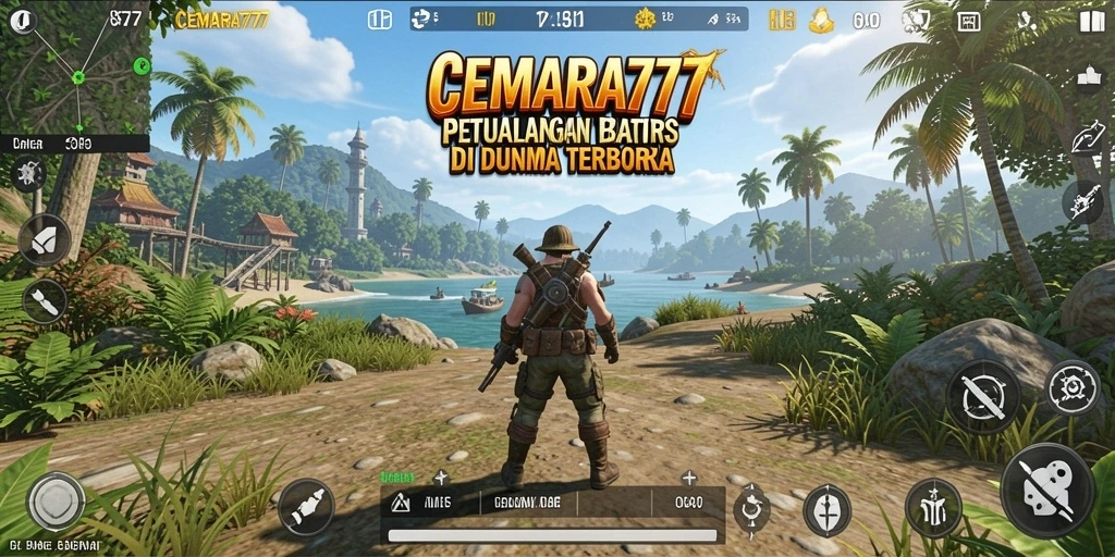 Screenshot gameplay CEMARA777 menampilkan petualangan di dunia terbuka.