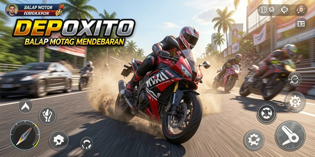 Gameplay seru balapan motor di DEPOXITO.