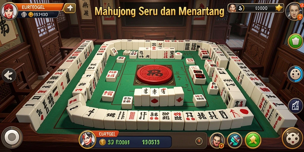 Screenshot gameplay EUROTOGEL yang menunjukkan tantangan permainan Mahjong.