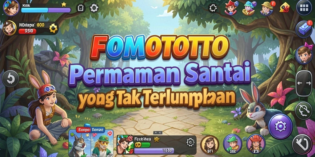 Tampilan gameplay menarik dari FOMOTOTO yang penuh warna.