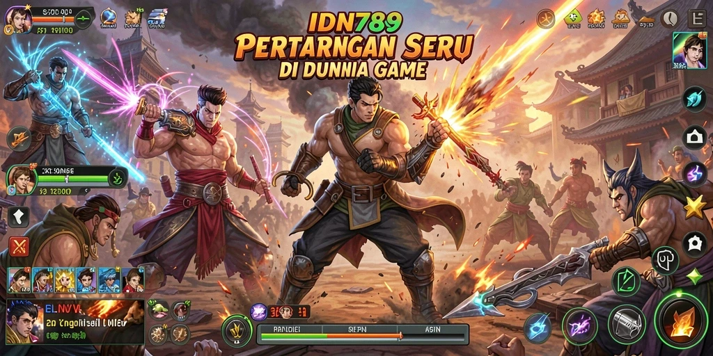 Screenshot menampilkan aksi bertarung mendebarkan di IDN789.