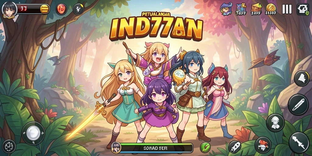 Screenshot utama IND777 menunjukkan aksi pertarungan karakter Anime yang dinamis.
