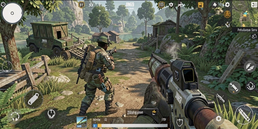 Tampilan gameplay seru dari JIN69 dengan aksi TPS yang mendebarkan.