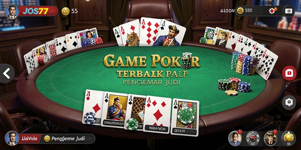 Tampilan gameplay JOS77 yang mengasyikkan dalam permainan Poker.