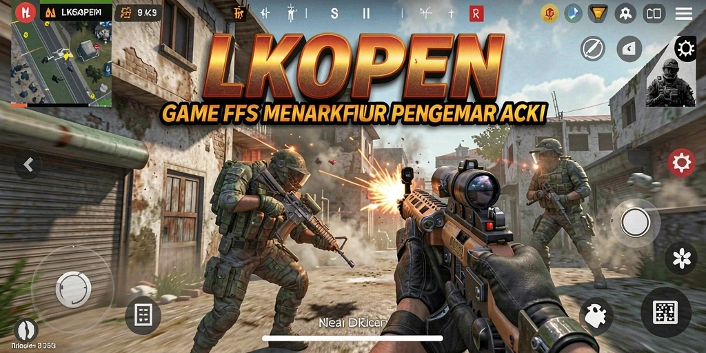 Gameplay LKOPEN dengan aksi tembak-menembak yang mendebarkan.