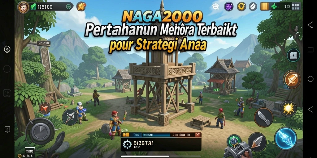 Screenshot gameplay NAGA2000 menunjukkan menara menyerang musuh dengan penuh aksi.