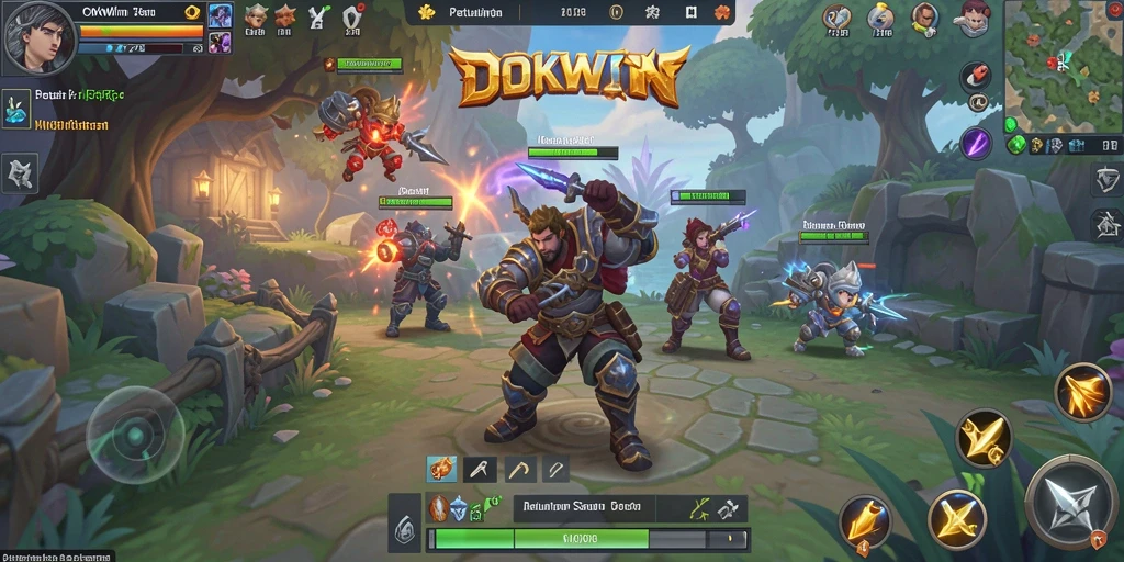 Screenshot gameplay <strong>OKWIN</strong> yang menunjukkan pertempuran seru dalam dunia MMORPG.