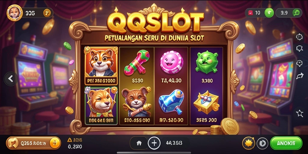 Menampilkan gameplay QQSLOT yang penuh warna dan menarik.