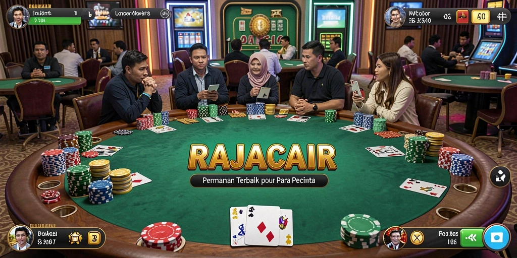 Tampilan menarik dari gameplay Poker di RAJACAIR.
