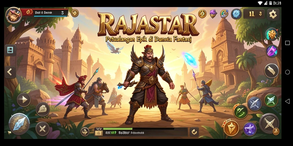 Tampilan gameplay menakjubkan di RAJASTAR, penuh aksi dan strategi.