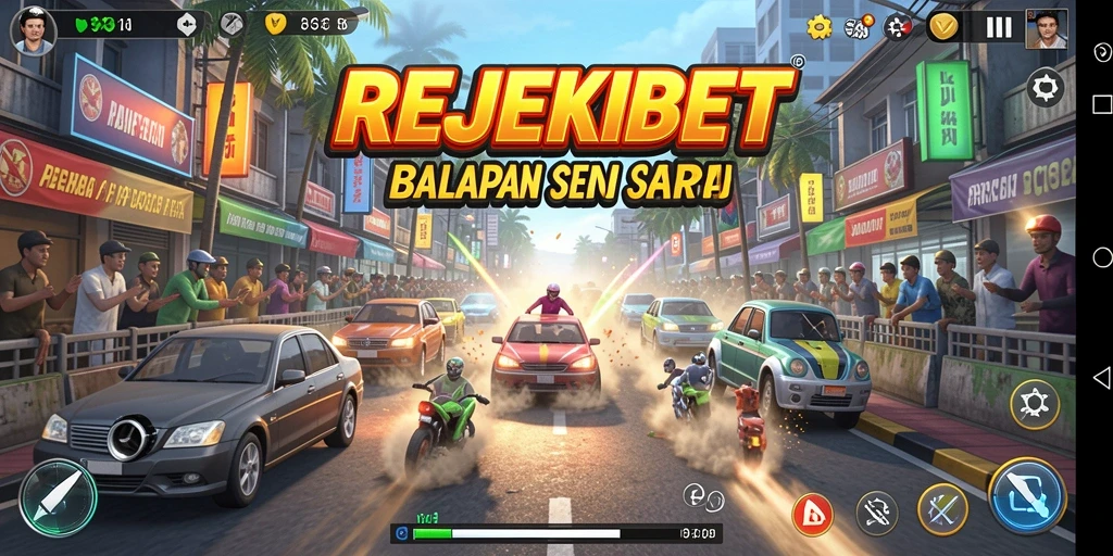 Tampilan aksi balapan seru di REJEKIBET.