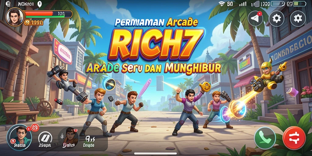Tampilan screenshot RICH7 menampilkan gameplay arcade yang seru dan penuh warna.