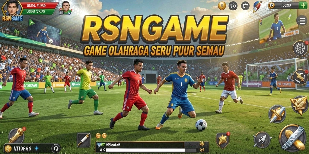 Tangkapan layar gameplay RSNGAME menampilkan aksi olahraga yang mendebarkan.