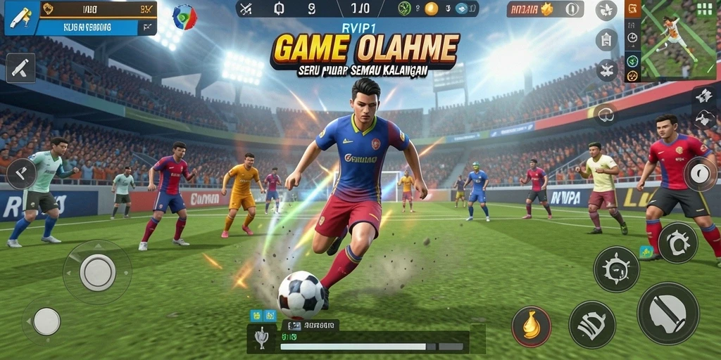 Screenshot utama dari gameplay <strong>RVIP1</strong> yang penuh aksi dan tantangan olahraga.