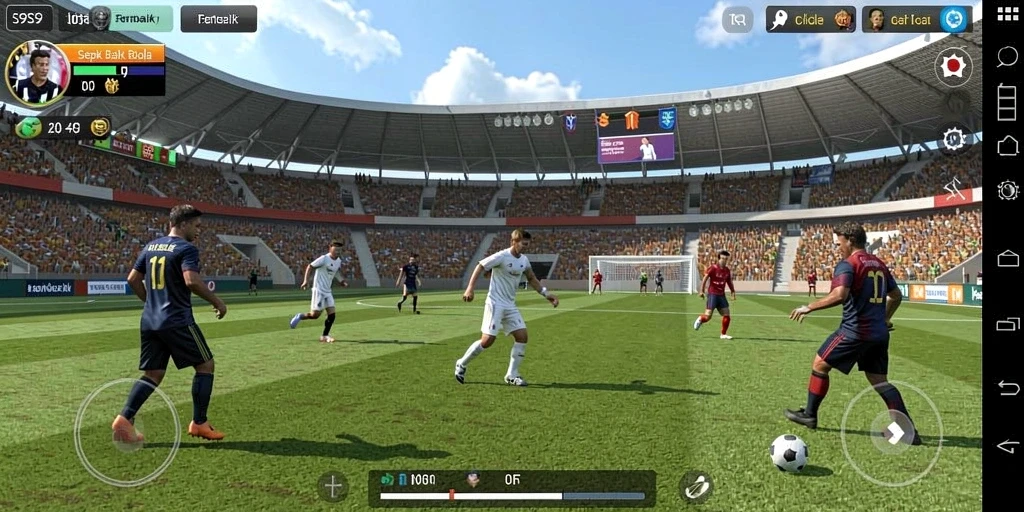 Tangkapan layar gameplay S9S9 yang menunjukkan aksi seru di lapangan.