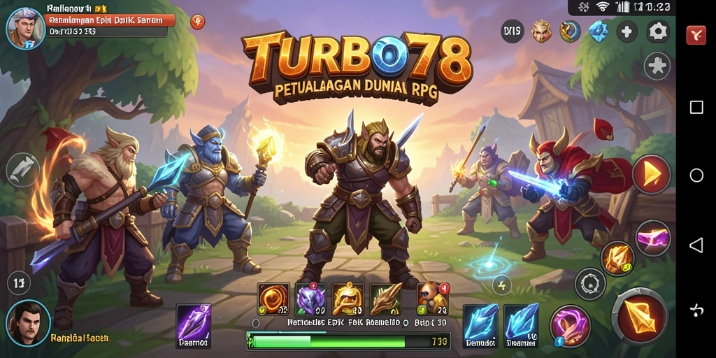 Gameplay TURBO78 yang menampilkan aksi petualangan RPG yang mendebarkan.