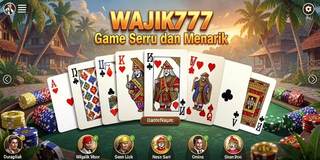Tampilan gameplay menarik dari WAJIK777 yang menggambarkan keseruan permainan Domino.